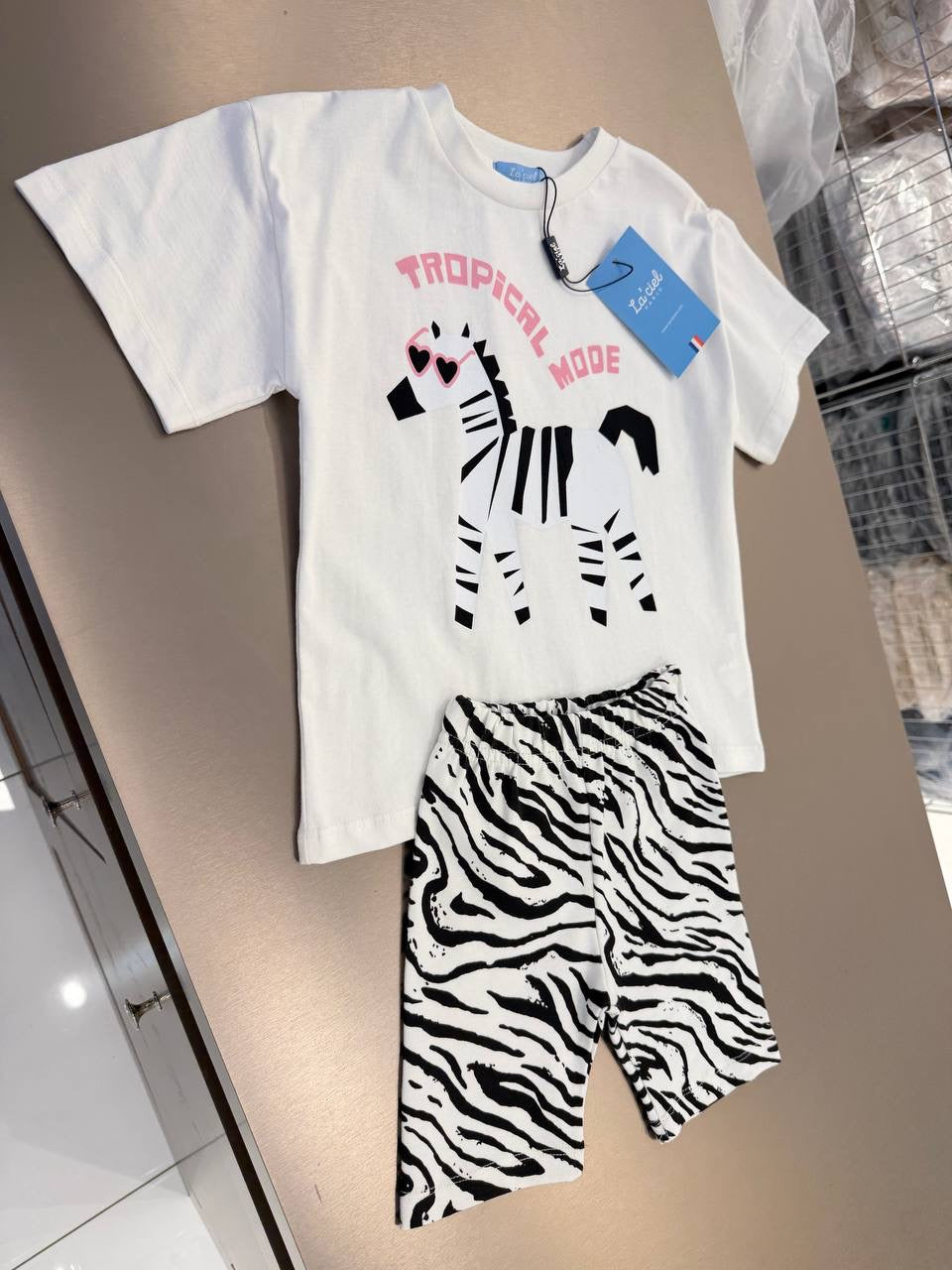 Tropical Zebra Biker Set