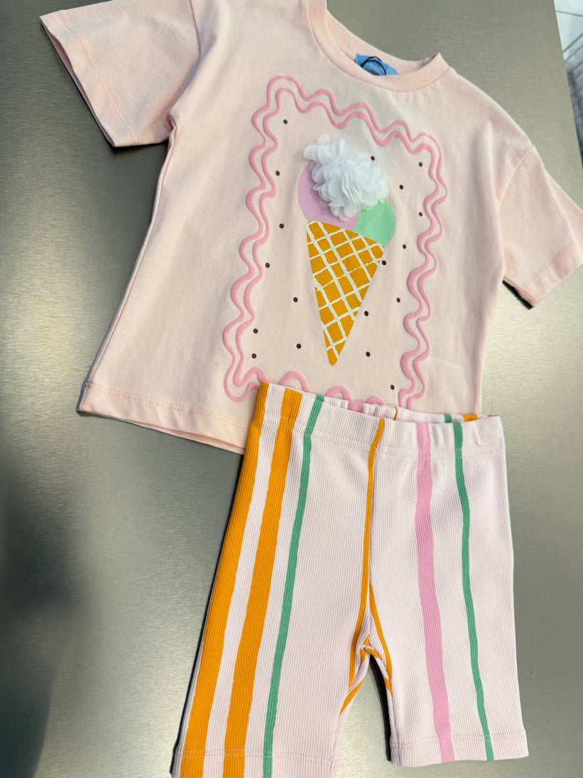 Ice Cream Biker Shorts Set