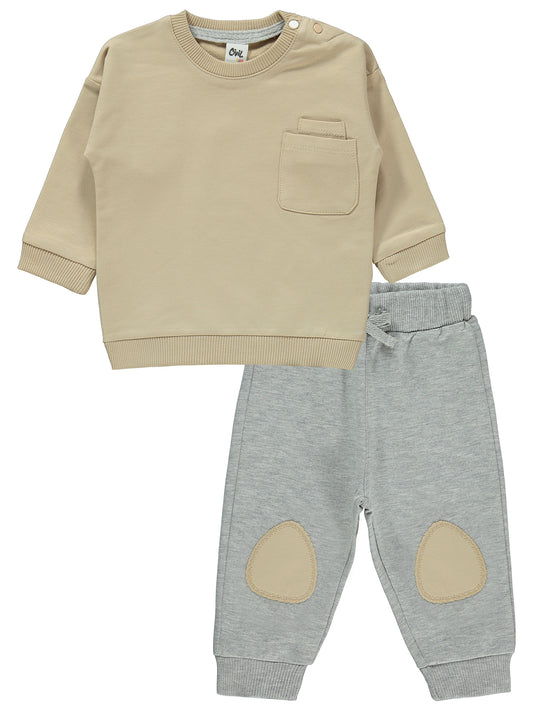 Gray Beige Fall Set