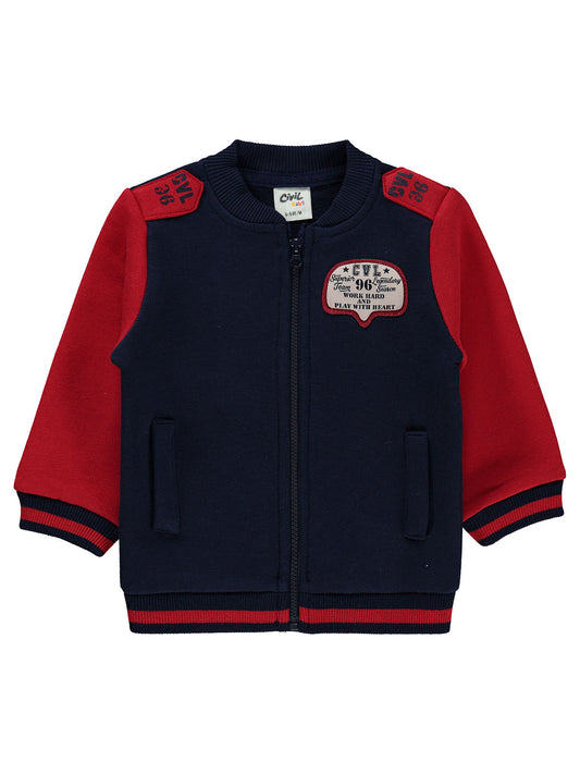 Navy & Red Cardigan