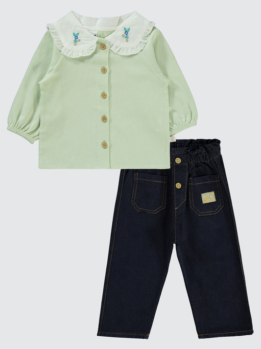 Baby Collared Jeans Set