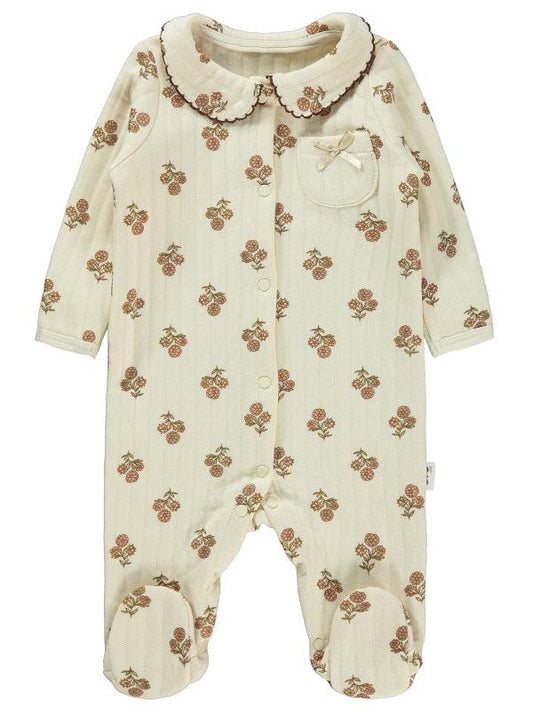 Beige Flowers Overall