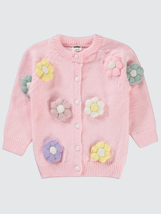 3D Knitted Flowers Cardigan