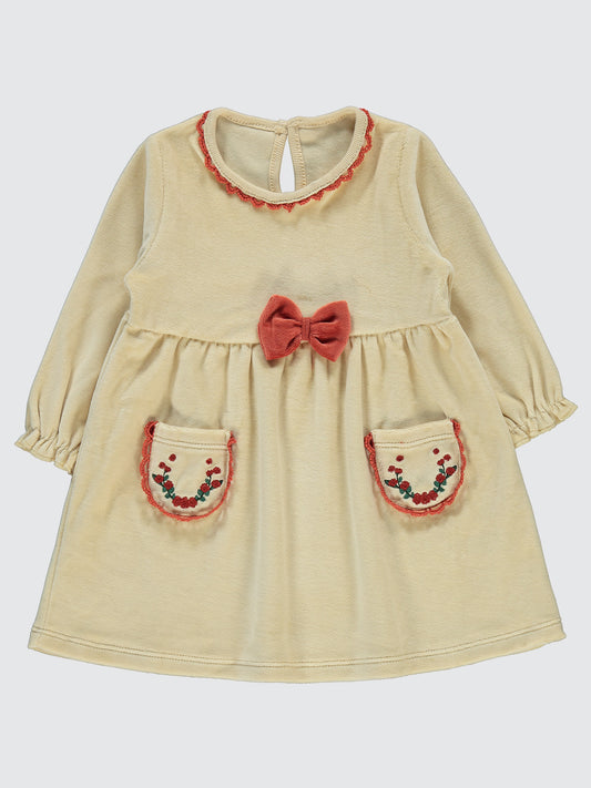 Embroidered Pockets Dress