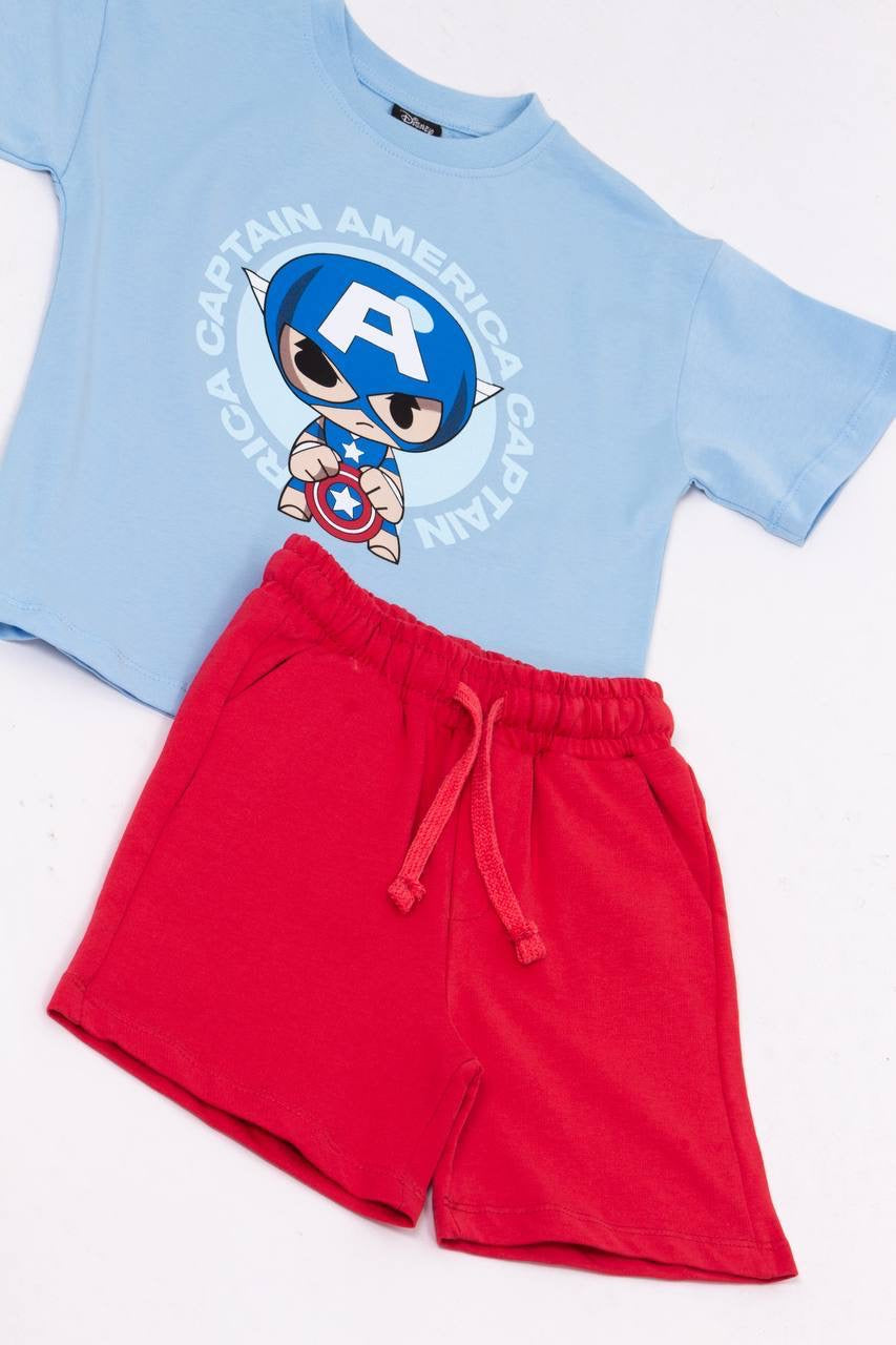 Captain America Summer Shorts Set