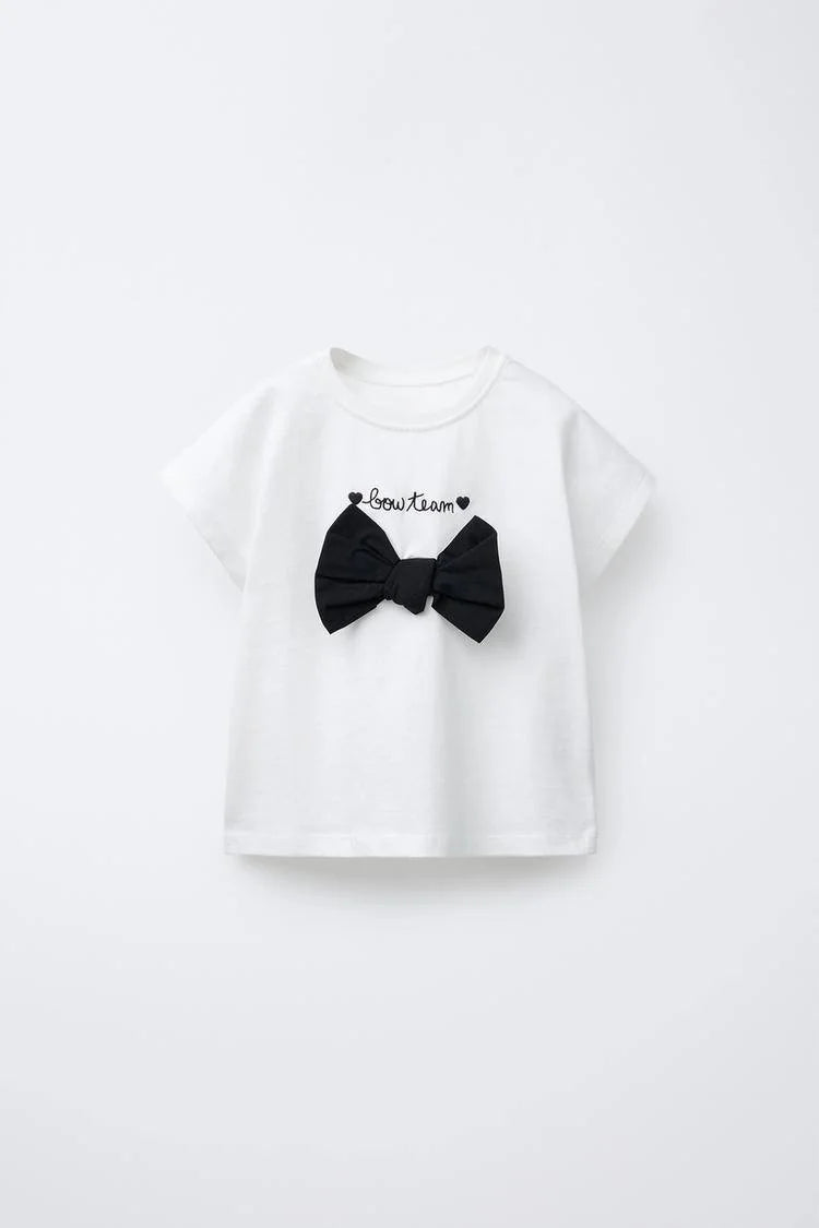 Chic Bow Tee & Balloon Denim Set