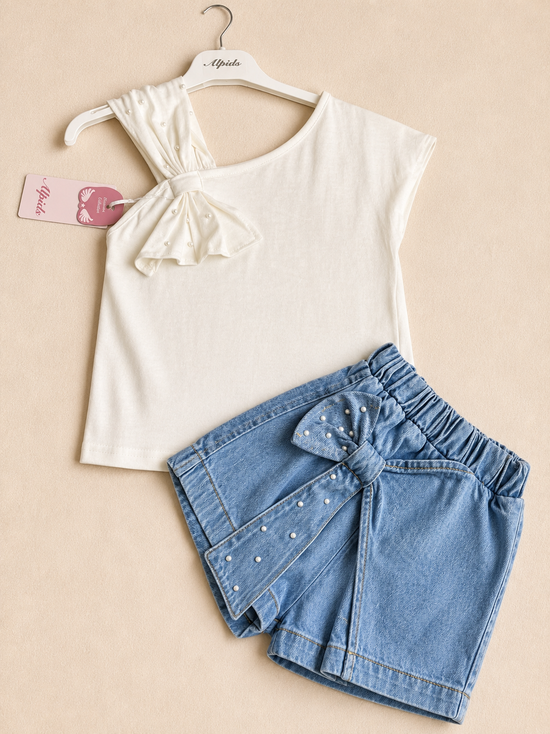 Denim Bow Skort & Tee Set