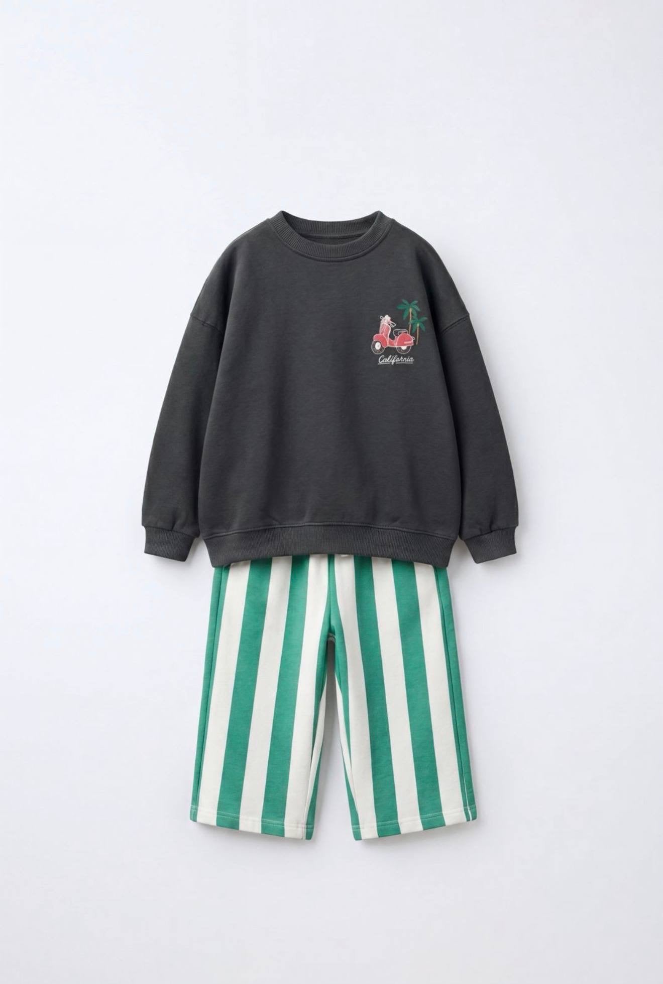 California Striped Pants Set