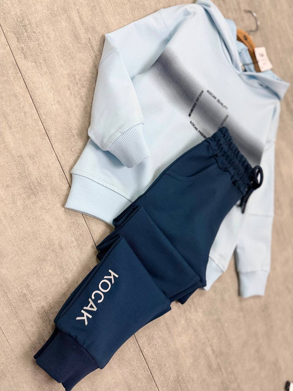 Blue and Navy Hooded Set