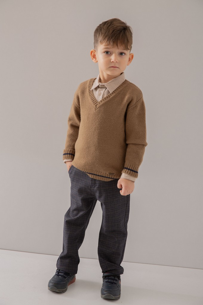 Classic Knit & Check Pants Set