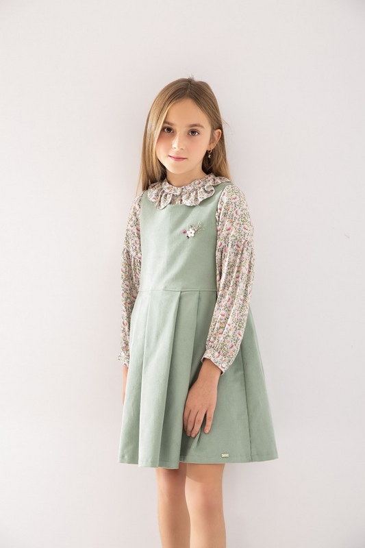 “Sage Blossom” Layered Dress