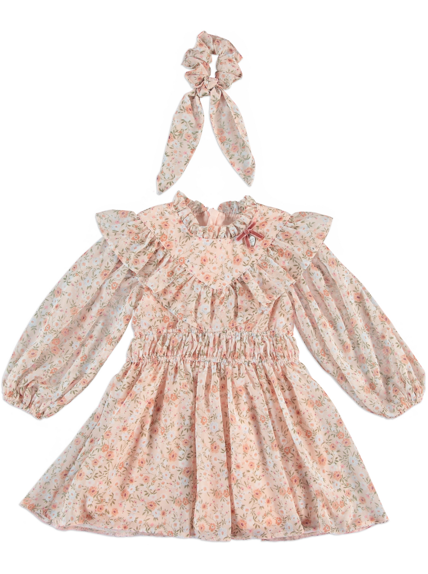 Monnarosa Milano “Rosalie Garden” Dress with Matching Scrunchie