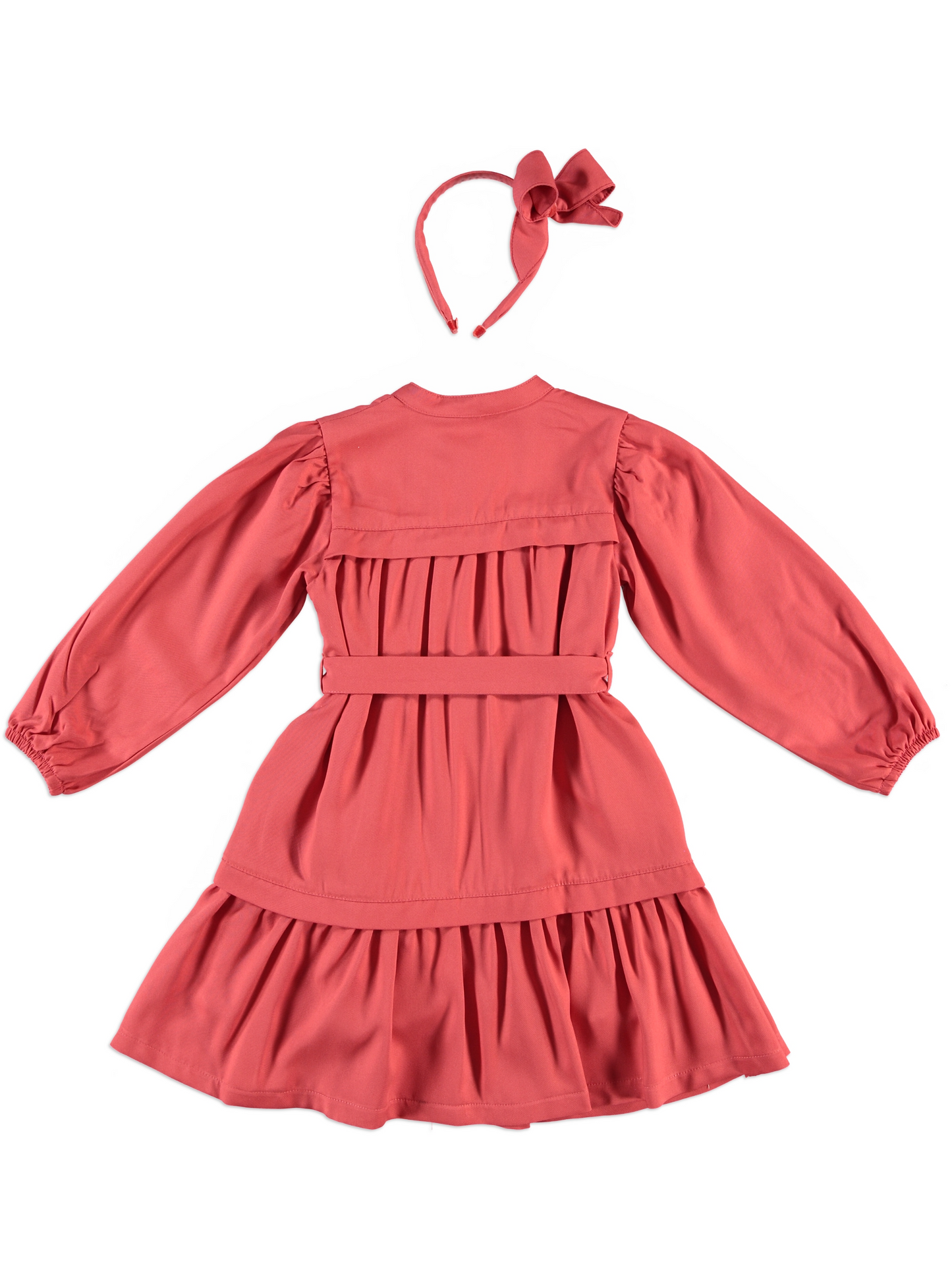 “Bella Rouge” Belted Dress with Headband