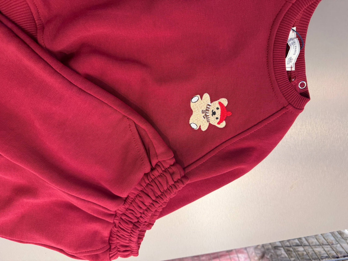 Laciel Burgundy Bear Baby Set