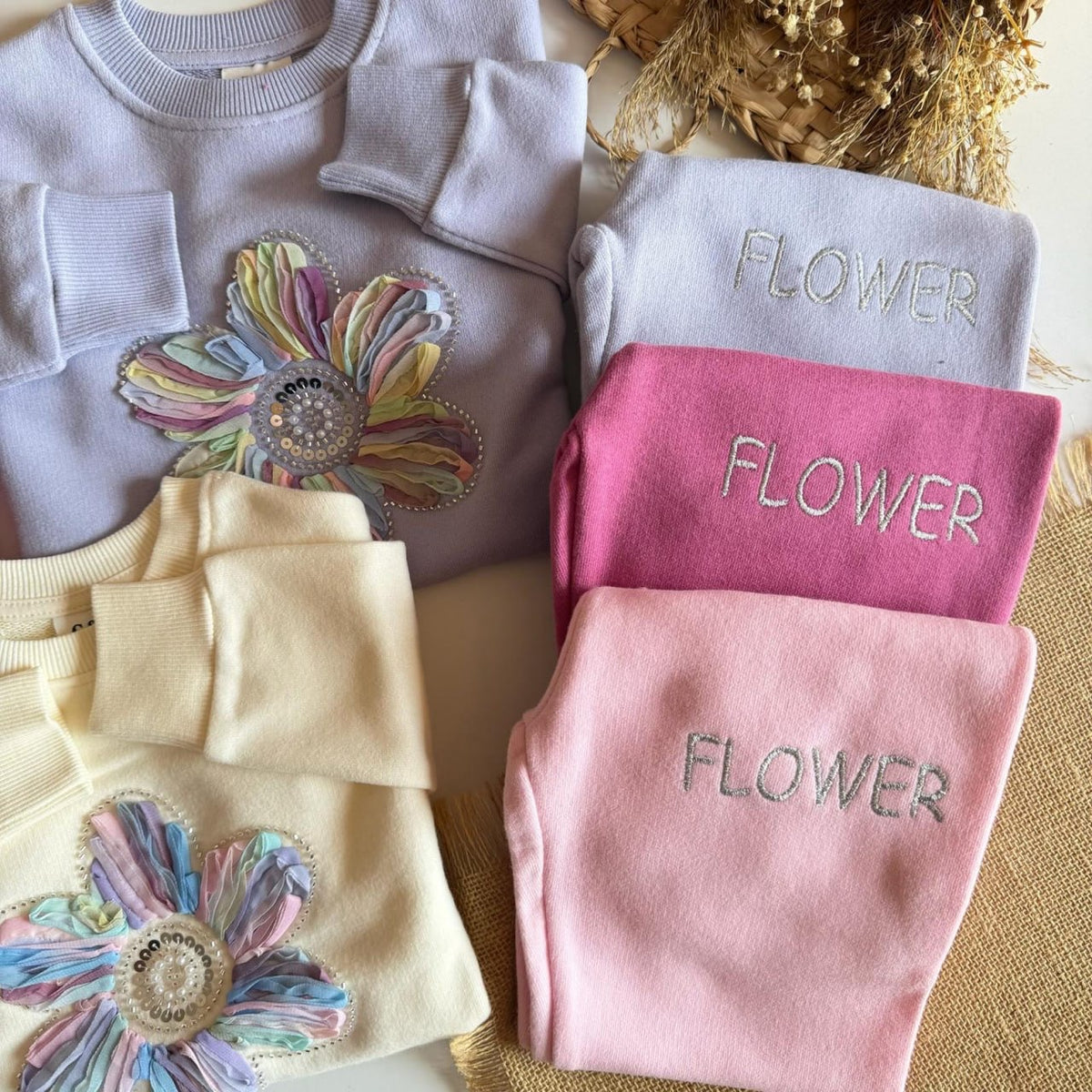 3D Flower White & Pink Set