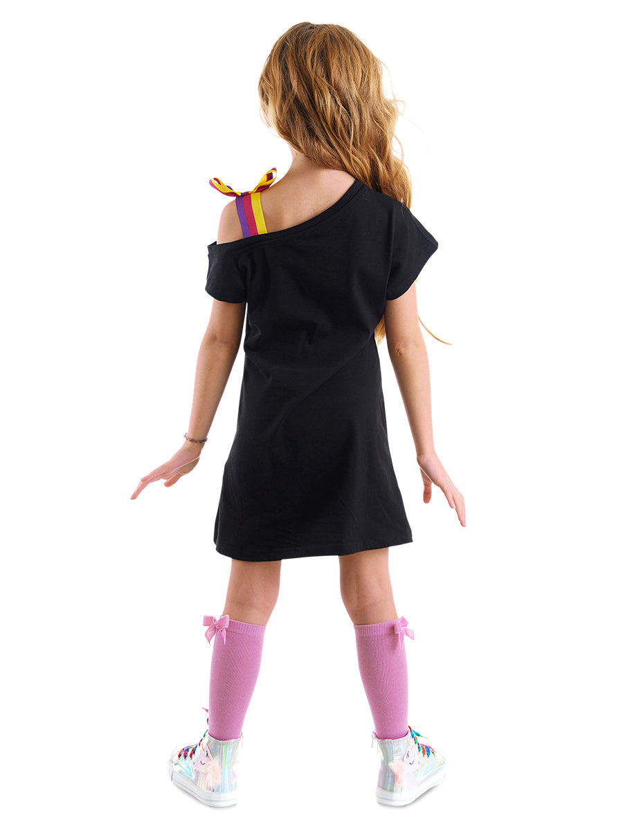 Unicorn Rock Girl Black Dress