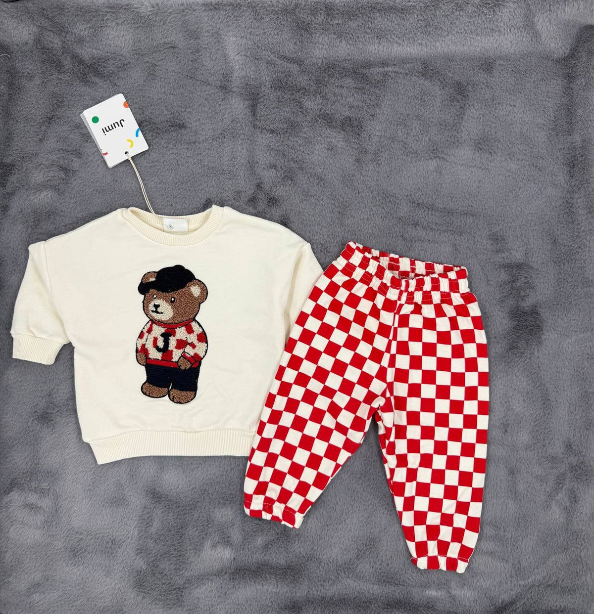 Checkered Bear Baby Set