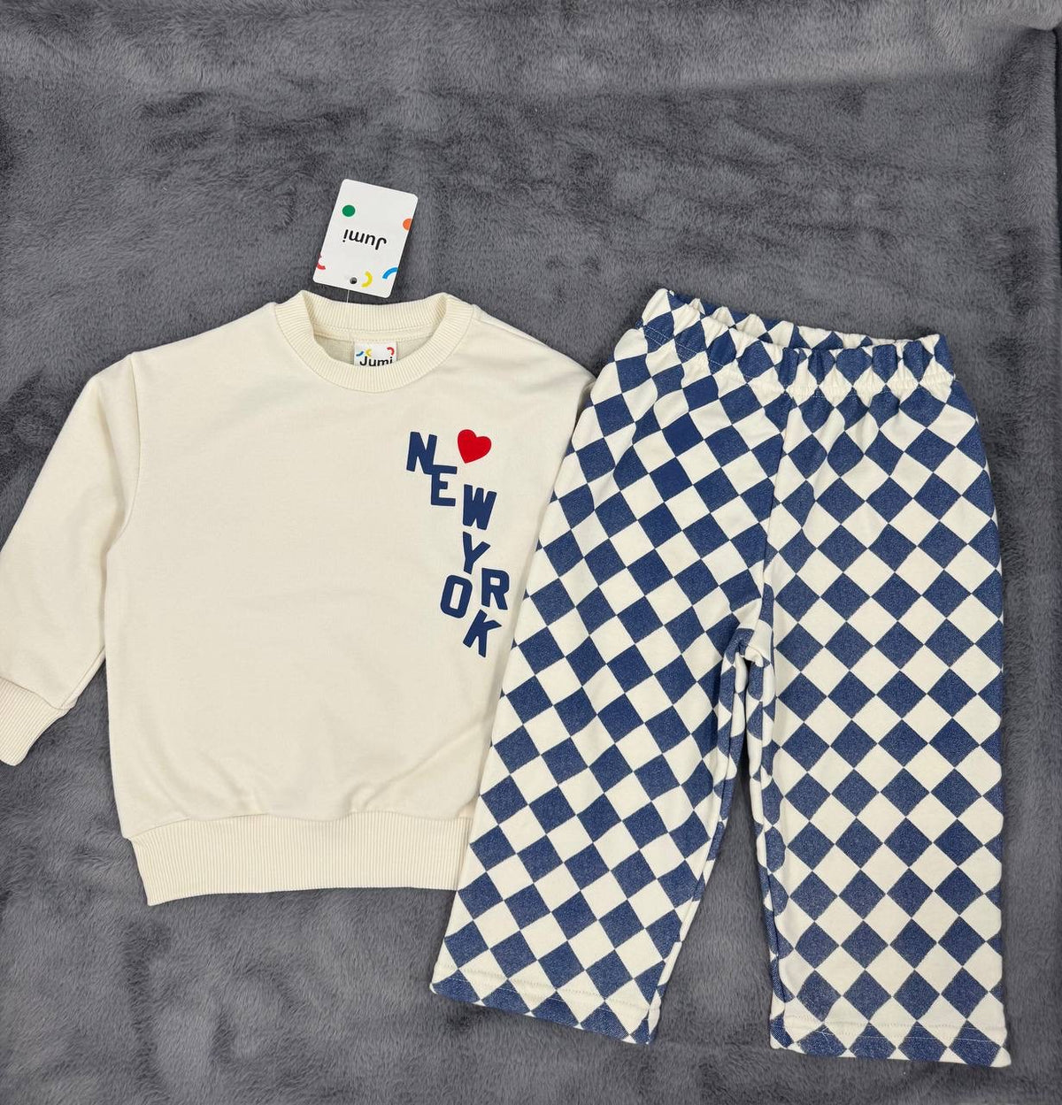 New York Wide Leg Checkered Set