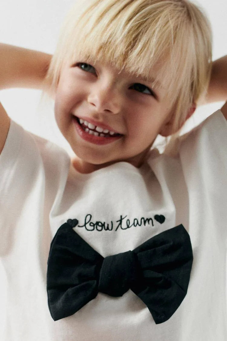 Chic Bow Tee & Balloon Denim Set