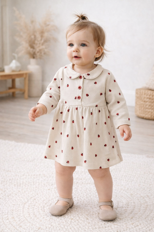 Ribbed Lady Bugs Dress