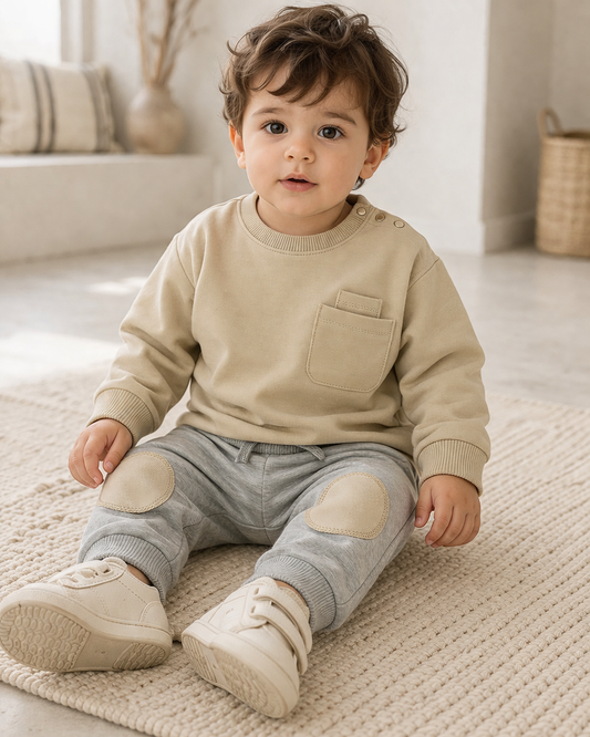 Gray Beige Fall Set