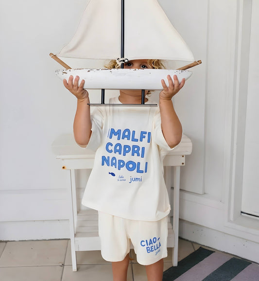 Amalfi Capri Napoli Summer Set – Cream & Blue