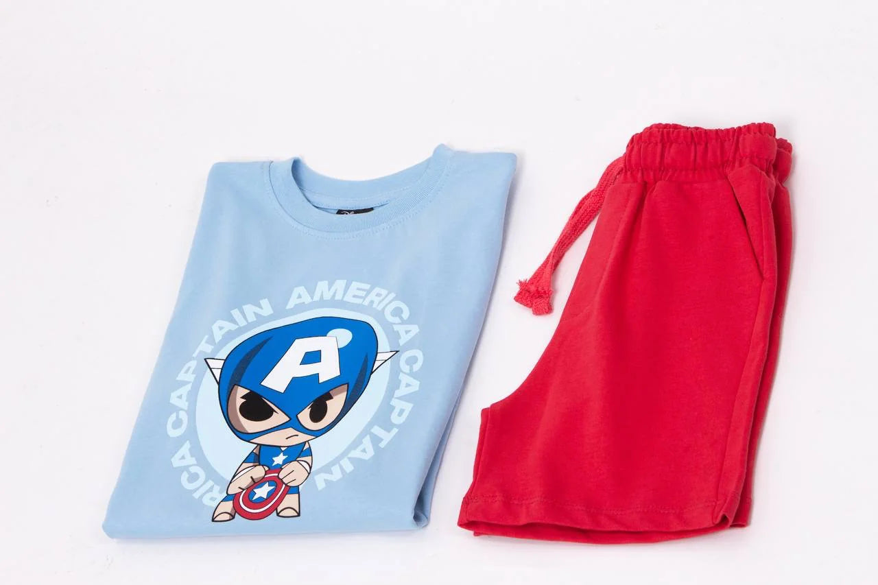 Captain America Summer Shorts Set
