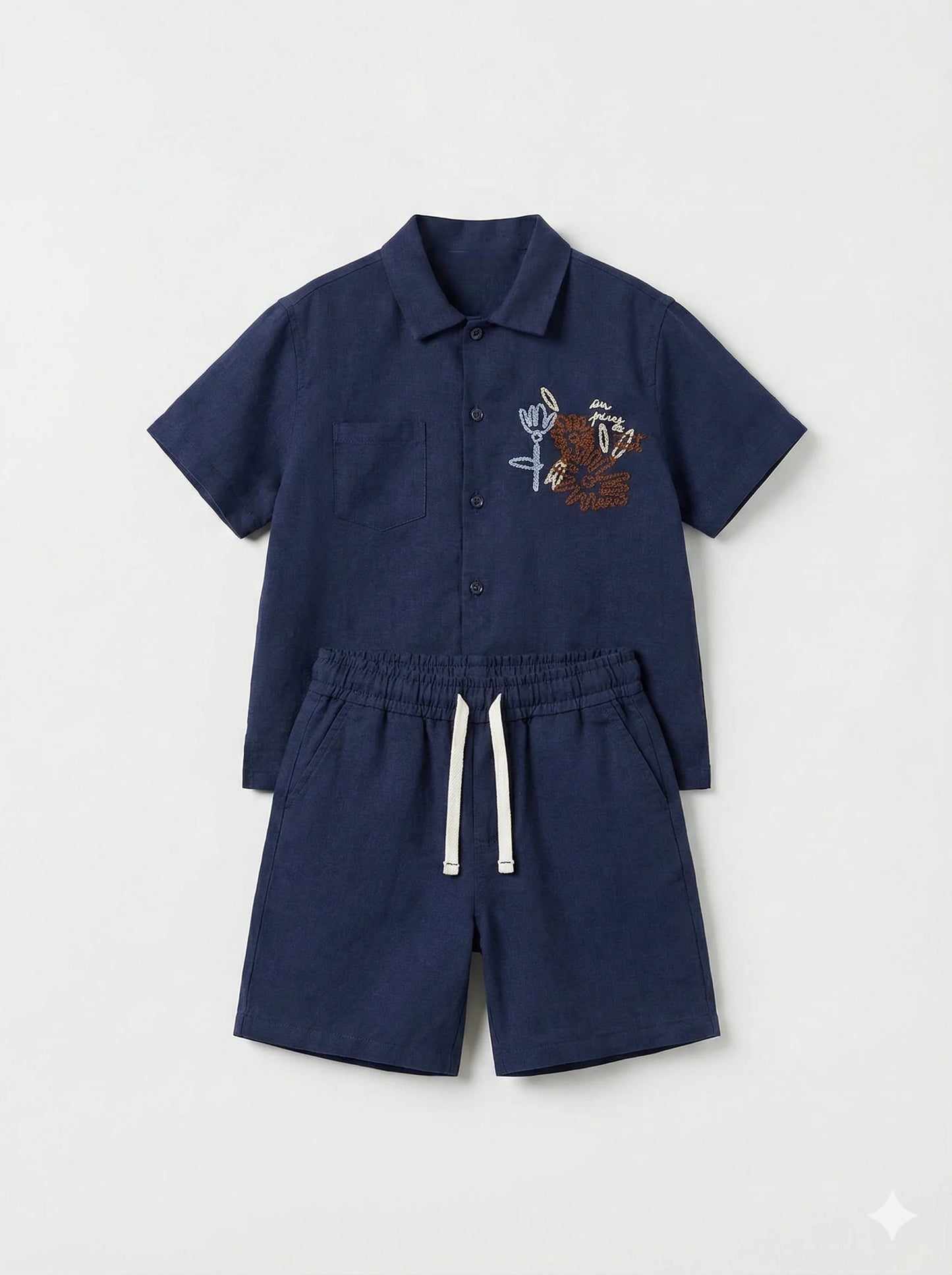 Embroidered Shirt Set