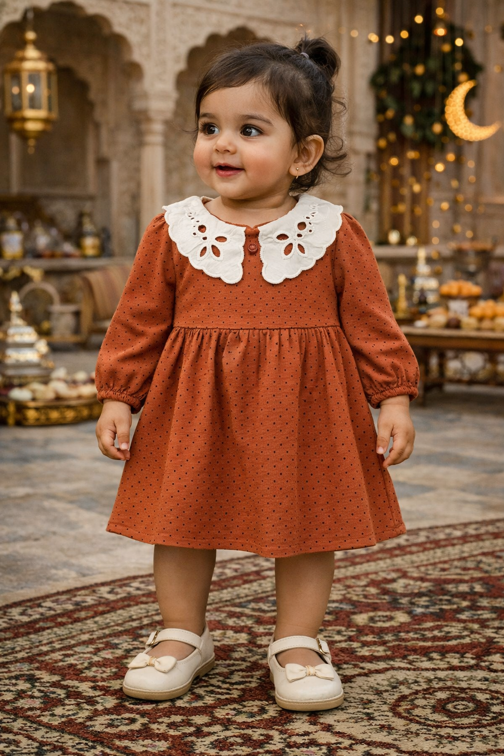 Brown Collared Dress