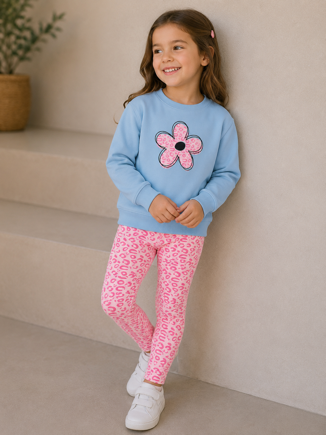 Pink Leopard Flower Set