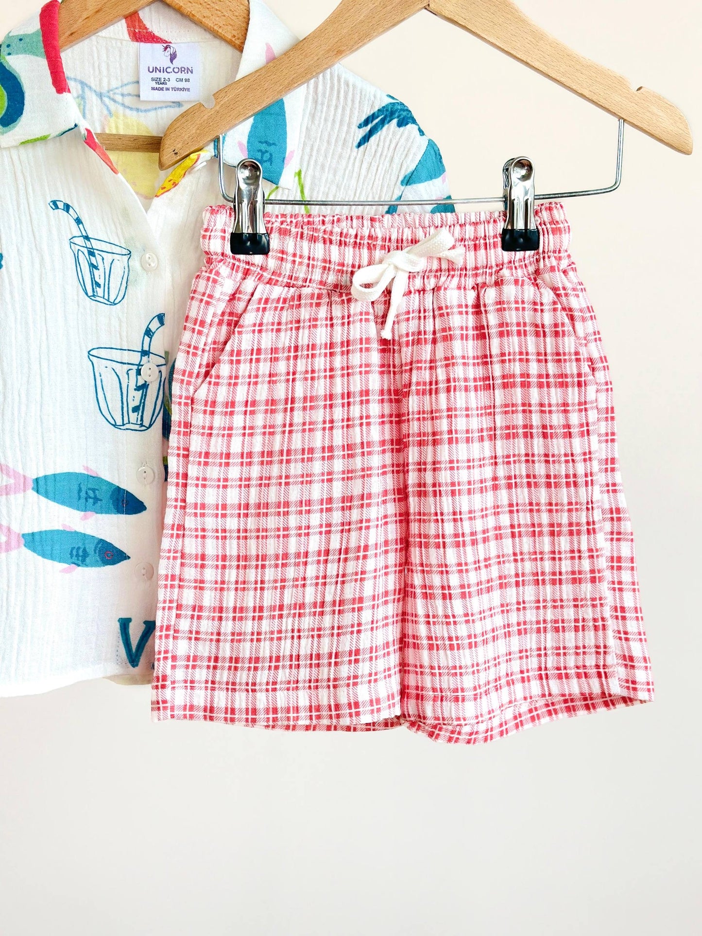 Pink Gingham Bow Co-Ord Set