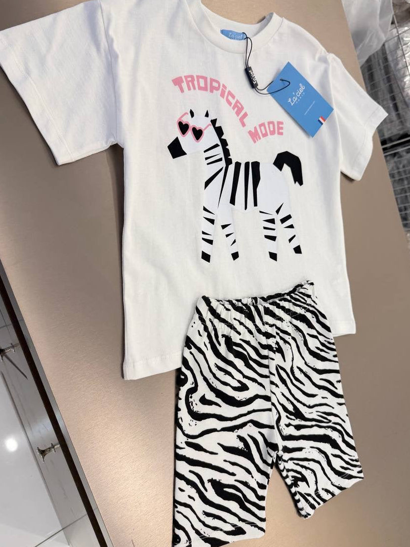 Tropical Zebra Biker Set
