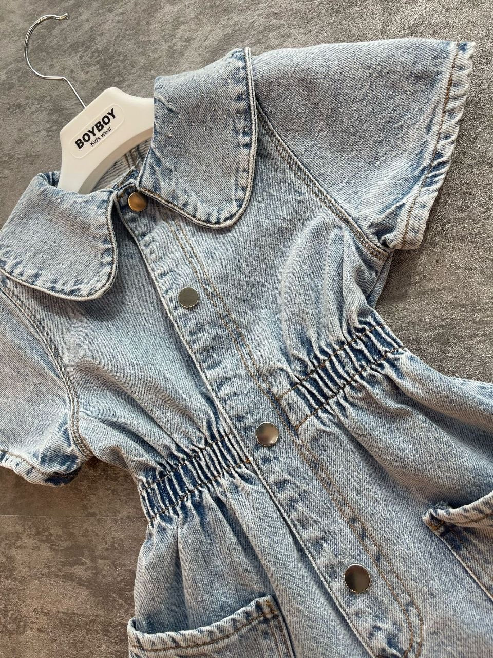 Sweet Collar Denim Romper