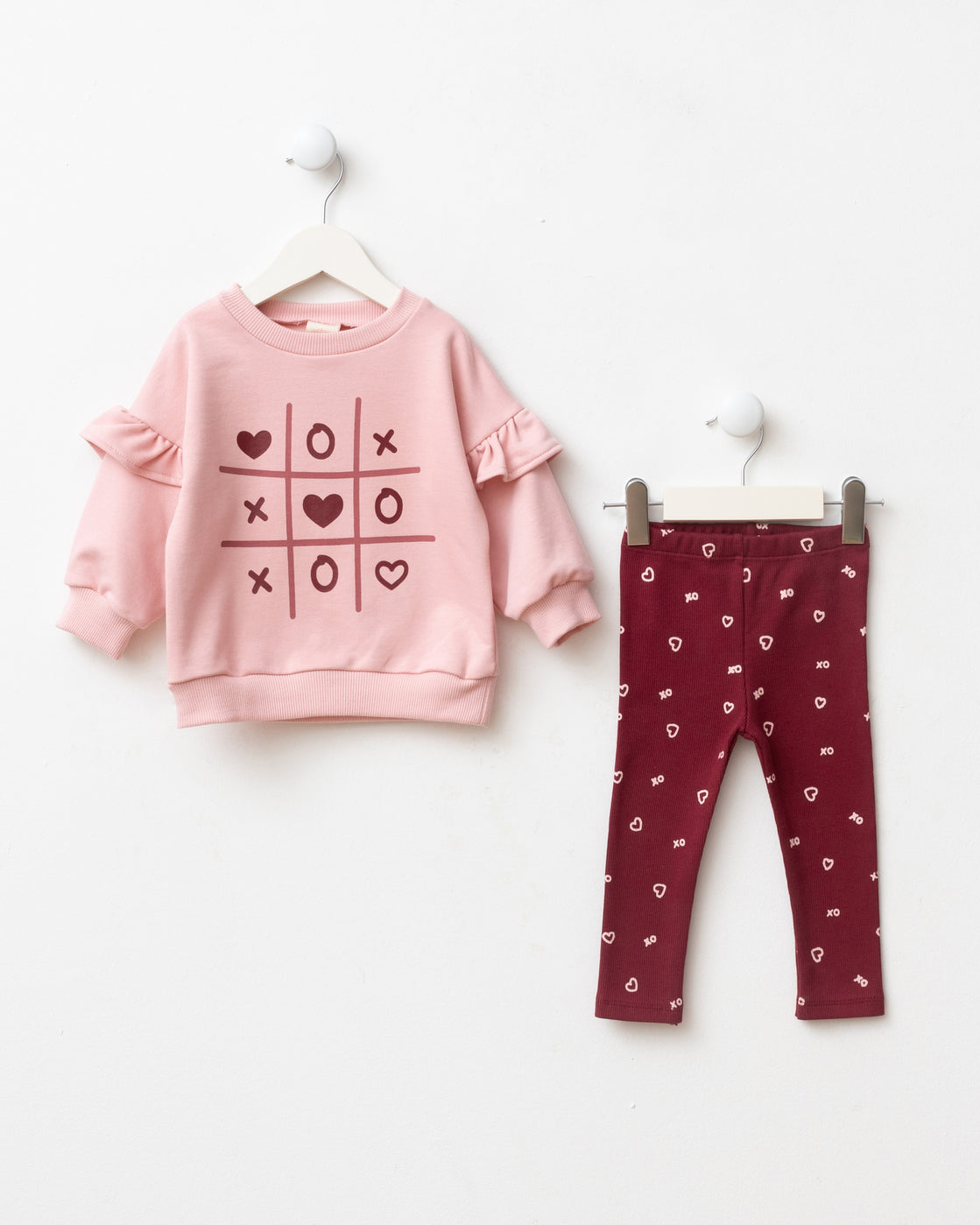 Xo Burgundy and Pink Baby Set