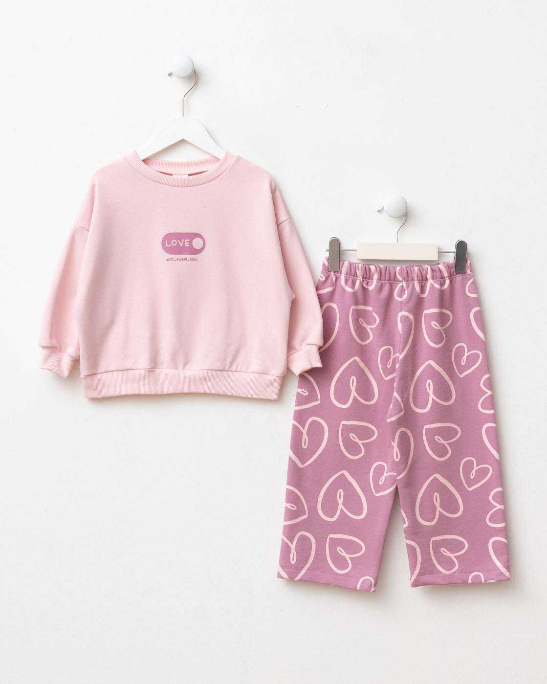 Pink Love On Wide Leg Set
