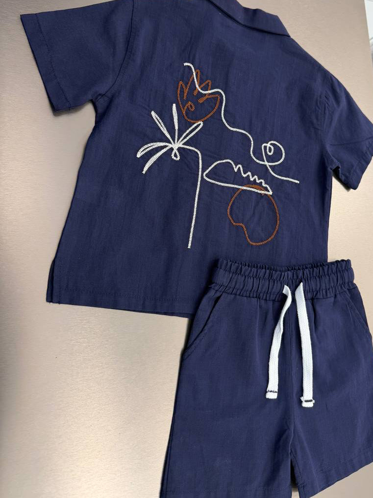 Embroidered Shirt Set
