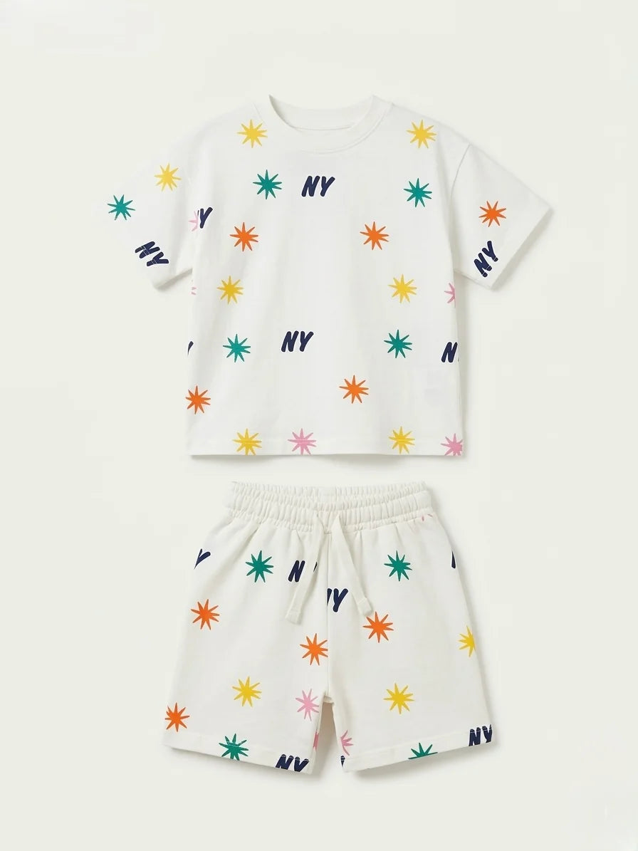 NY Star Print Summer Set + hat