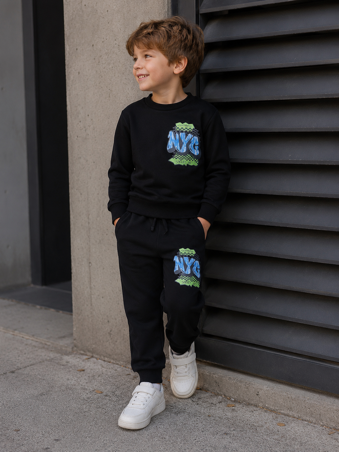 NYC Black Joggers Set