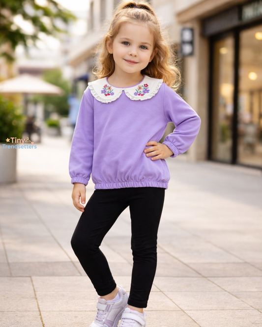 Collared Sweatshirt and Legging Set