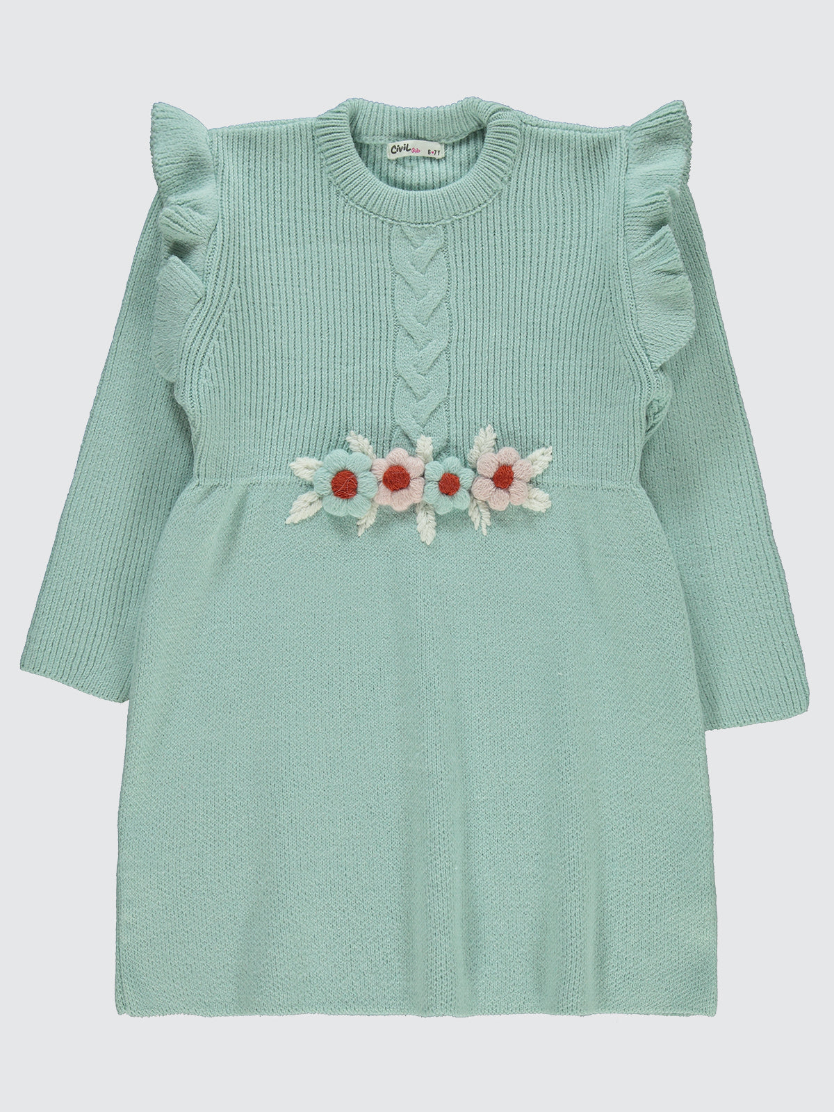 3D Flowers Knitted Dress