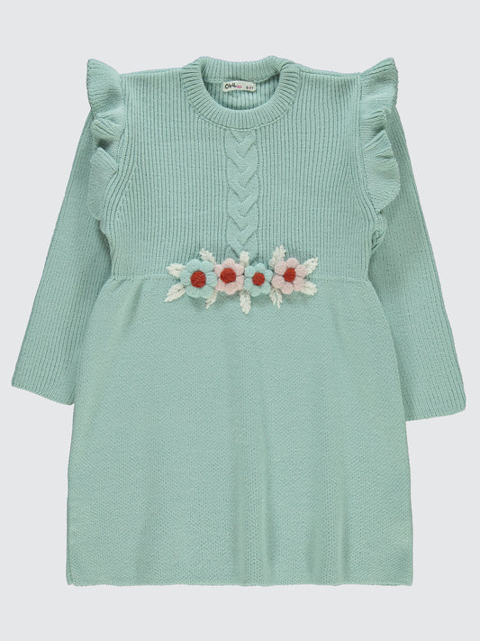 3D Flowers Knitted Dress