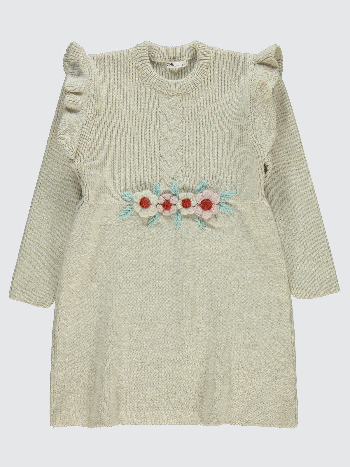 3D Flowers Knitted Dress