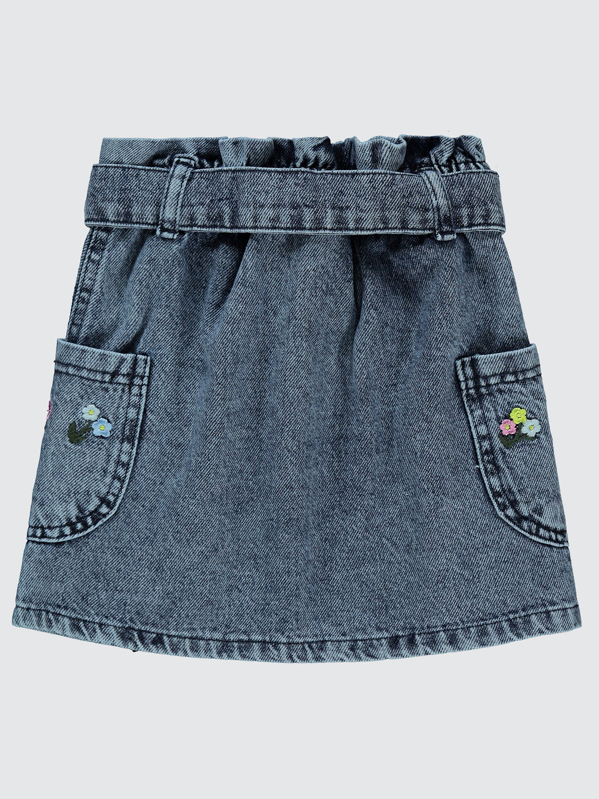Embroidered Denim Skirt