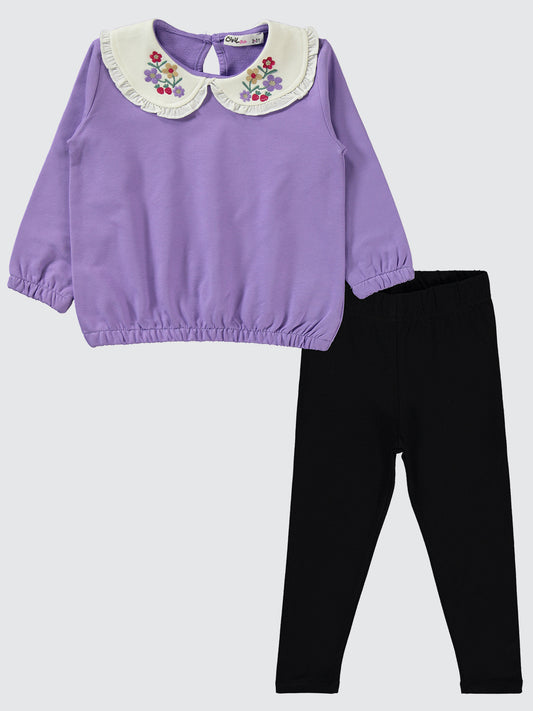 Collared Sweatshirt and Legging Set