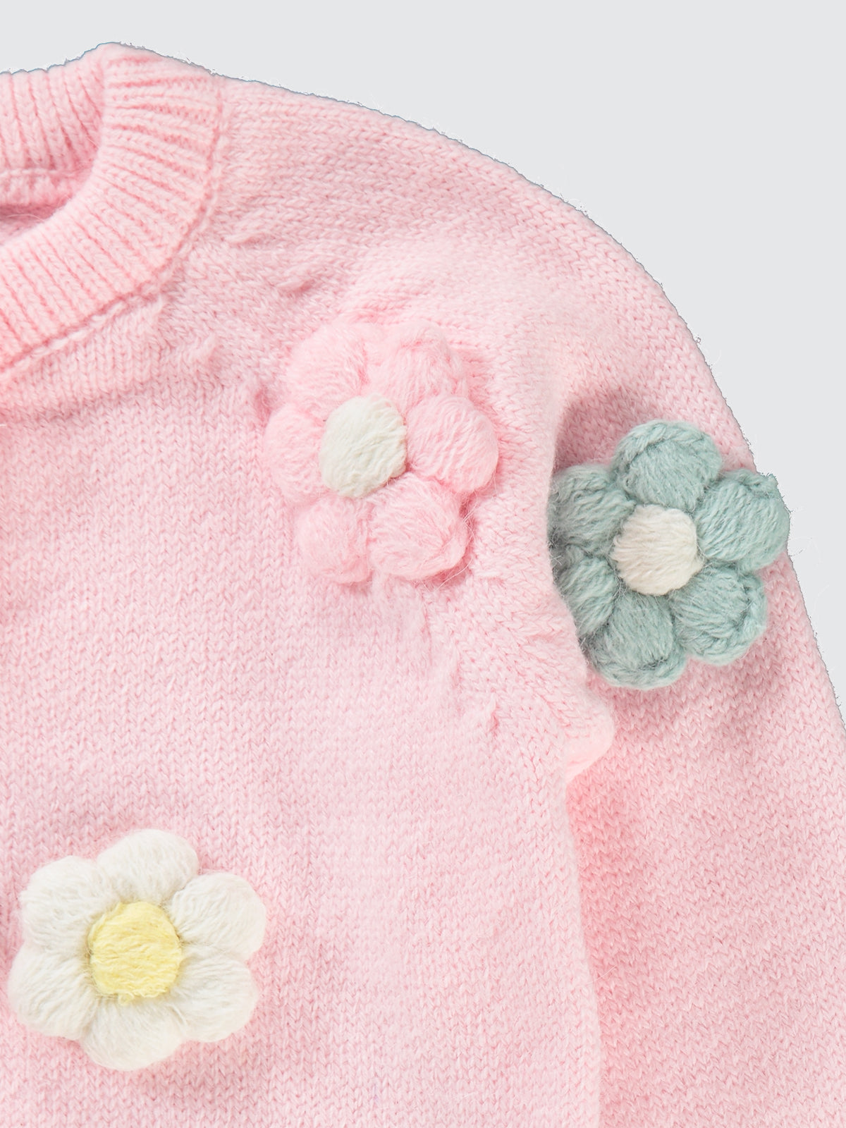 3D Knitted Flowers Cardigan