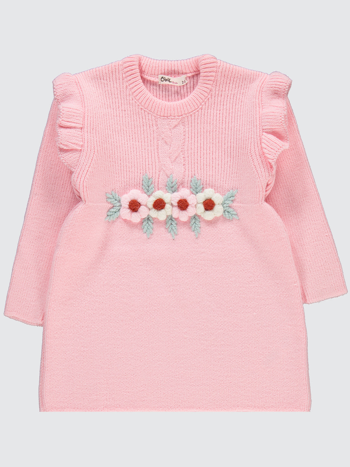 3D Flowers Knitted Dress