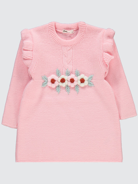 3D Flowers Knitted Dress