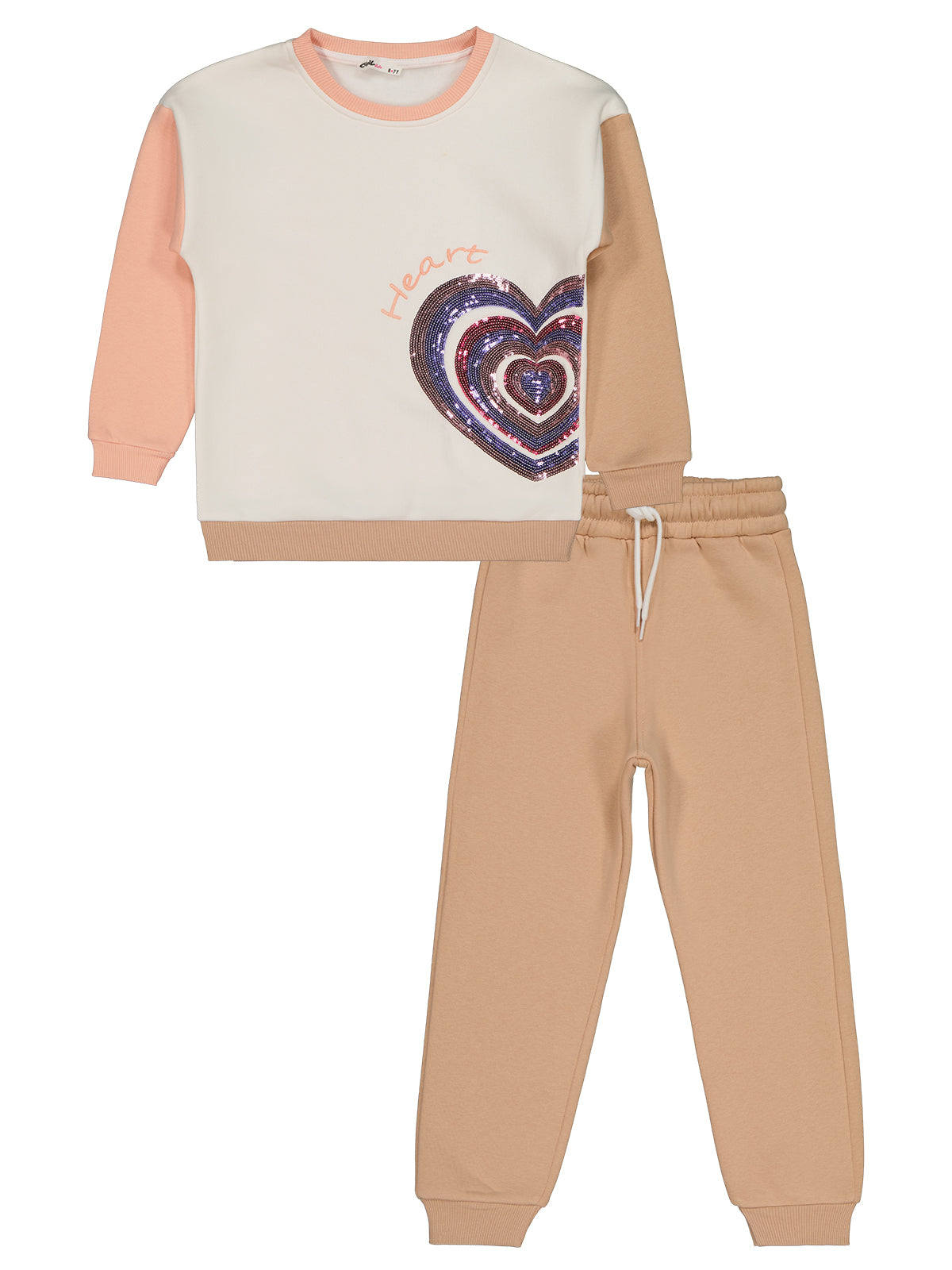 Sequin Heart Joggers Set