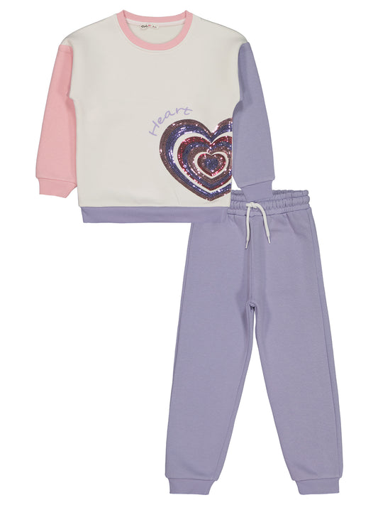 Sequin Heart Joggers Set