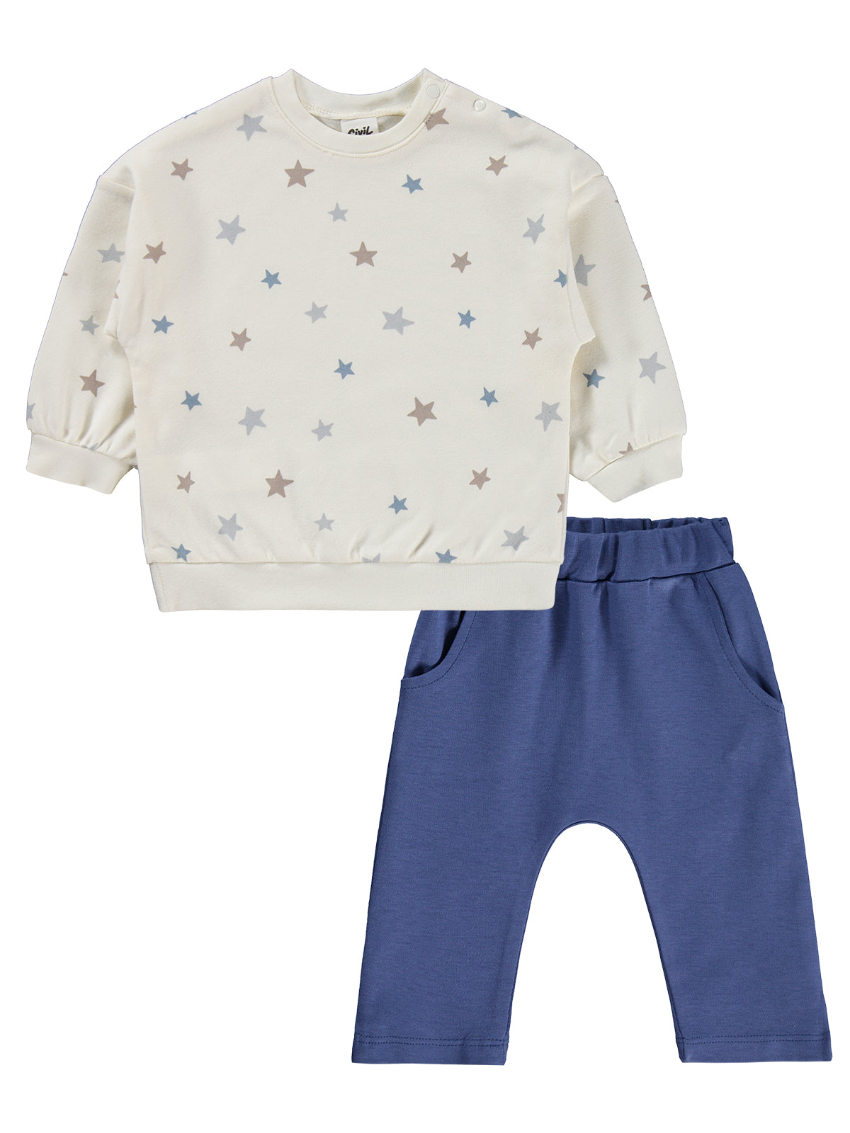 Beige & Navy Stars Set
